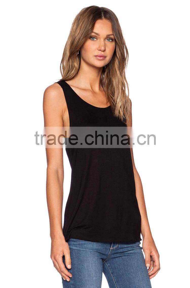 Plain black singlet form slimming stringer tank top bodybuilding