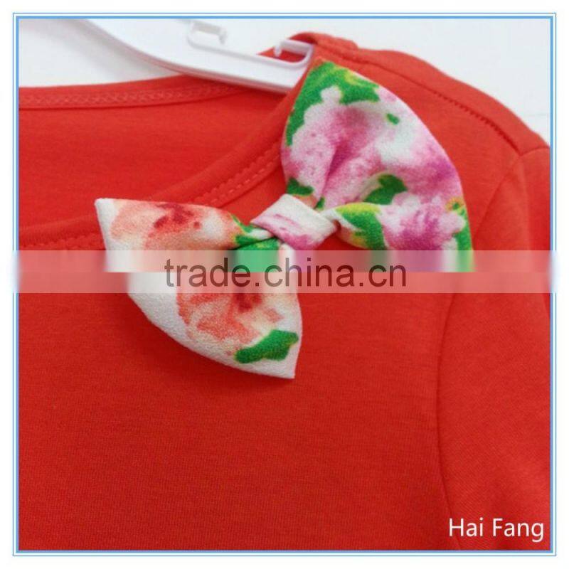 OEM Children Girls Long Sleeve T Shirts, Bowknot T Shirts, O neck T Shirts
