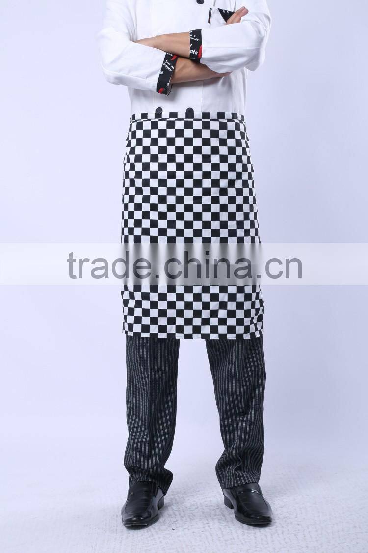 Juqian factory price cheap bulk kinds cotton kitchen hotel chef uniform apron designs