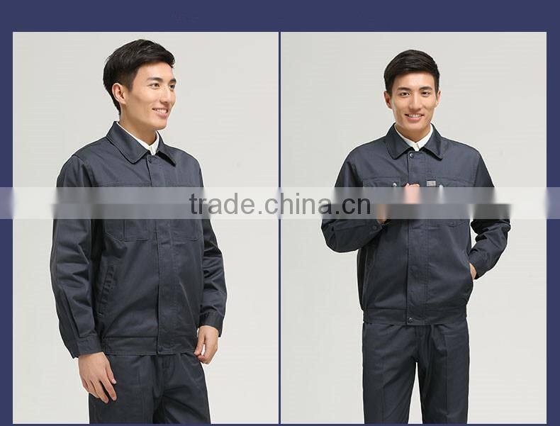 Juqian quality work cloth manufacturer China breathable gray blue unisex workwear uniform industrial uniform