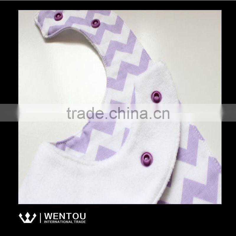 Wholesale Embroidered Seersucker Chevron Baby Bib