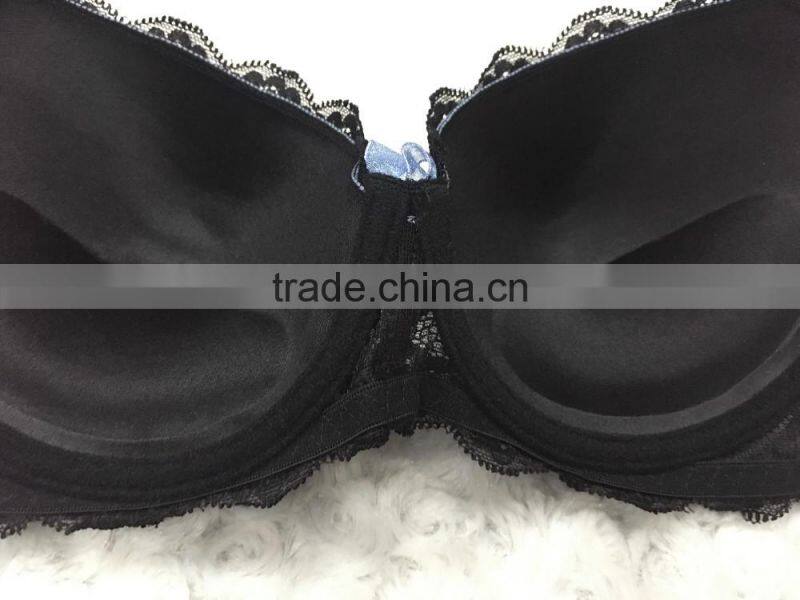 hot sale girl underwear elegant comfortable high quality Molding Cup sexy lace net bra panty