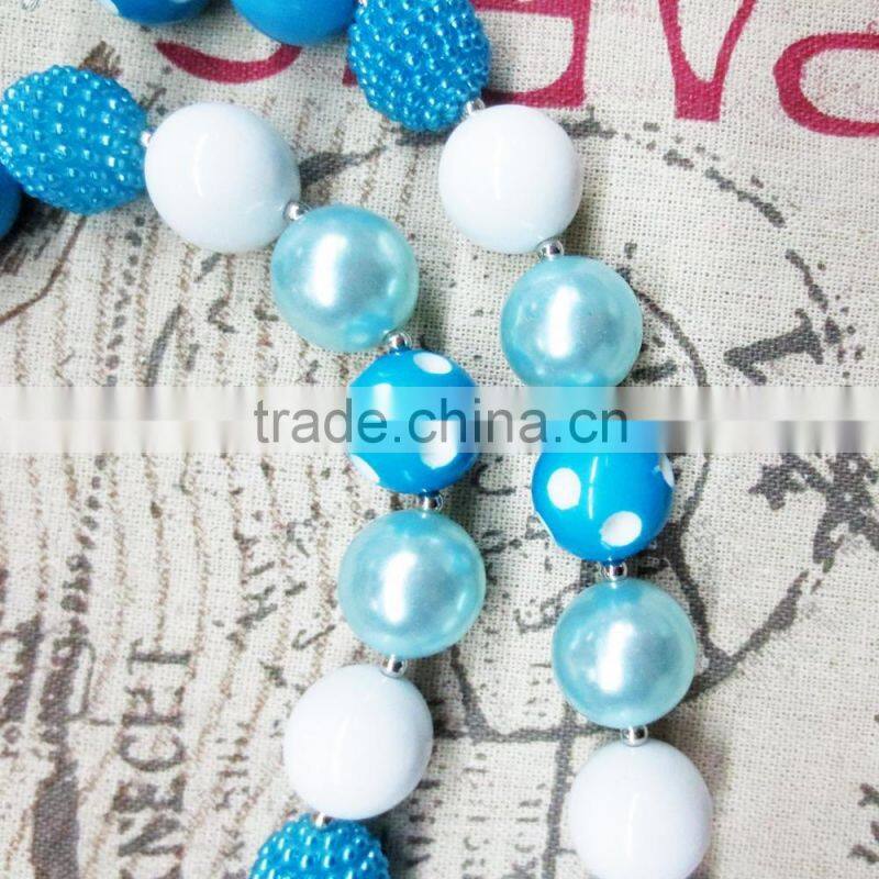 Turquoise Acrylic Bead Princess Chunky Necklace with pendant