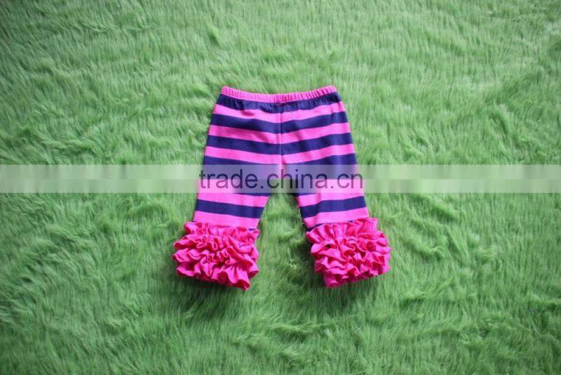 2017 Summer Little Angel Beautiful Icing Shorts Baby Girls Stripe Icing Ruffle Capris