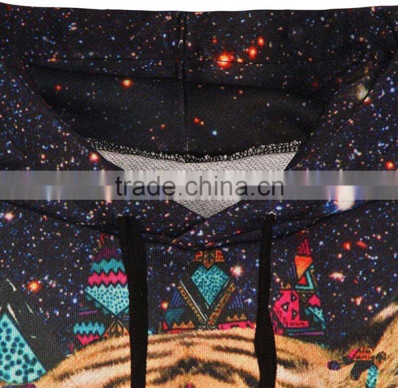 Mens fashion design full digital printing large size hoodies