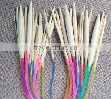 18Pcs/set 40cm Cheap Colorful Plastic Circular Nature Bamboo Circular Knitting Needle Set
