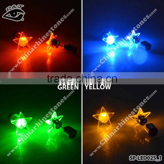 Fashion LED Earring Star Shapes Lights Up Earring Studs