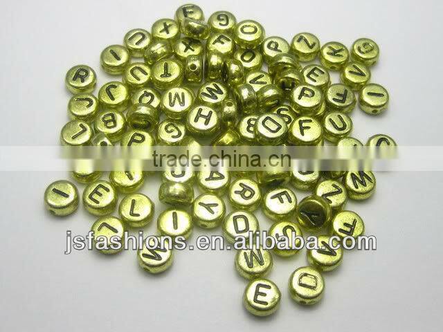 4*7 solid color with black line letter beads