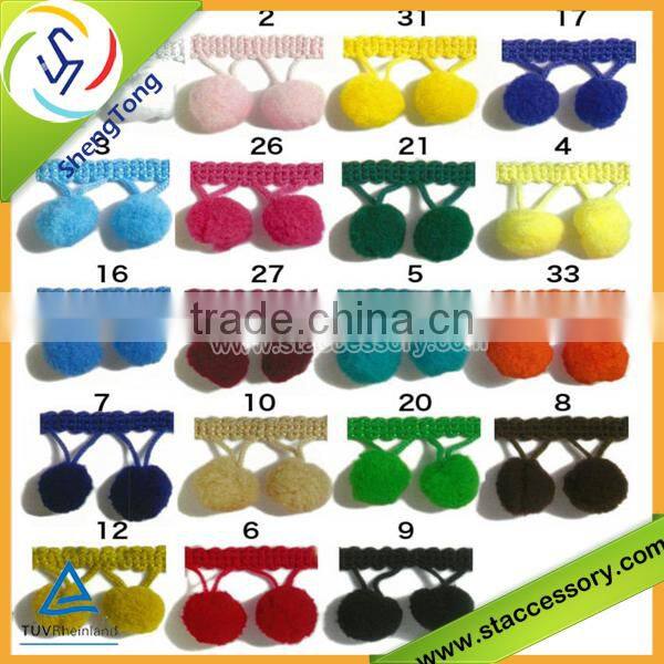 hot sale high quality colorful pompom fringes