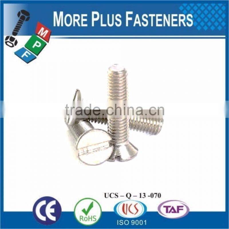 Made in Taiwan Metric Machine Screw DIN 963 ISO 2009 Slotted Flat Head Countersunk Steel Zinc Plated