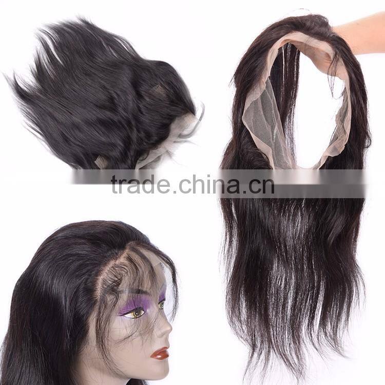 Top Good Quality Grade 8A Brazilian Human Virgin Hair 360 Full Lace Frontal Closure