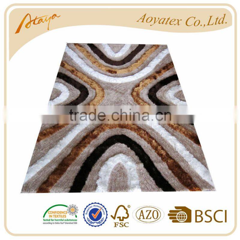 3D multi strucure rug shaggy carpet/rug Chinese knot shaggy carpet/rug