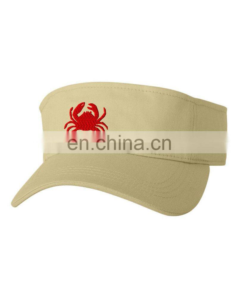 CRAB ANIMAL Emboridery Embroidered Sun Visor Hat