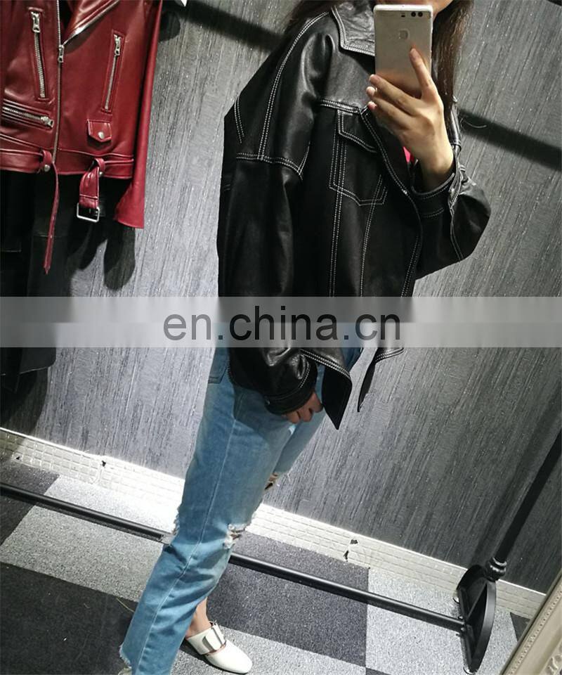 Ladies Latest Fashion Girl Casual Leather Jacket Real Women Leather Jackets