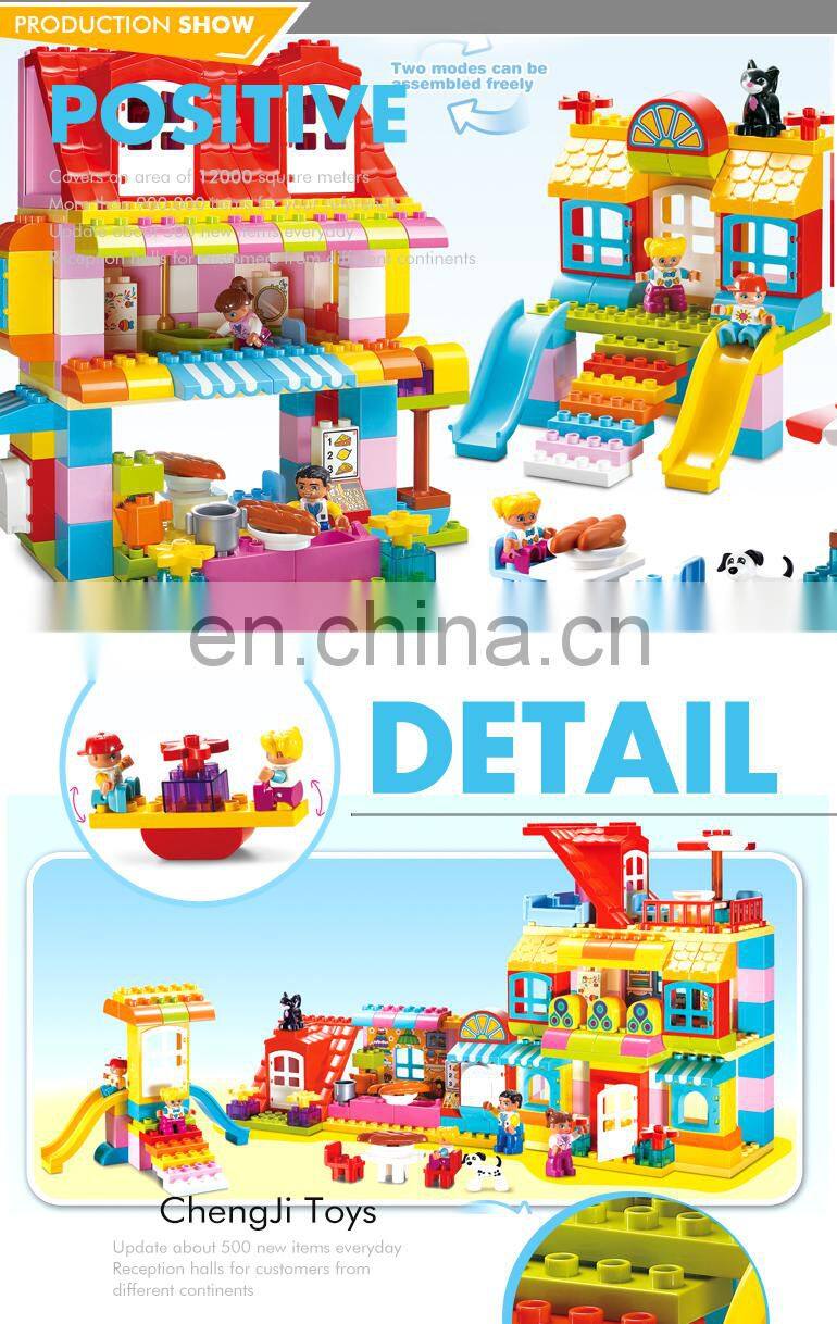 210pcs Plastic colorful happy family funny building stacking blocks
