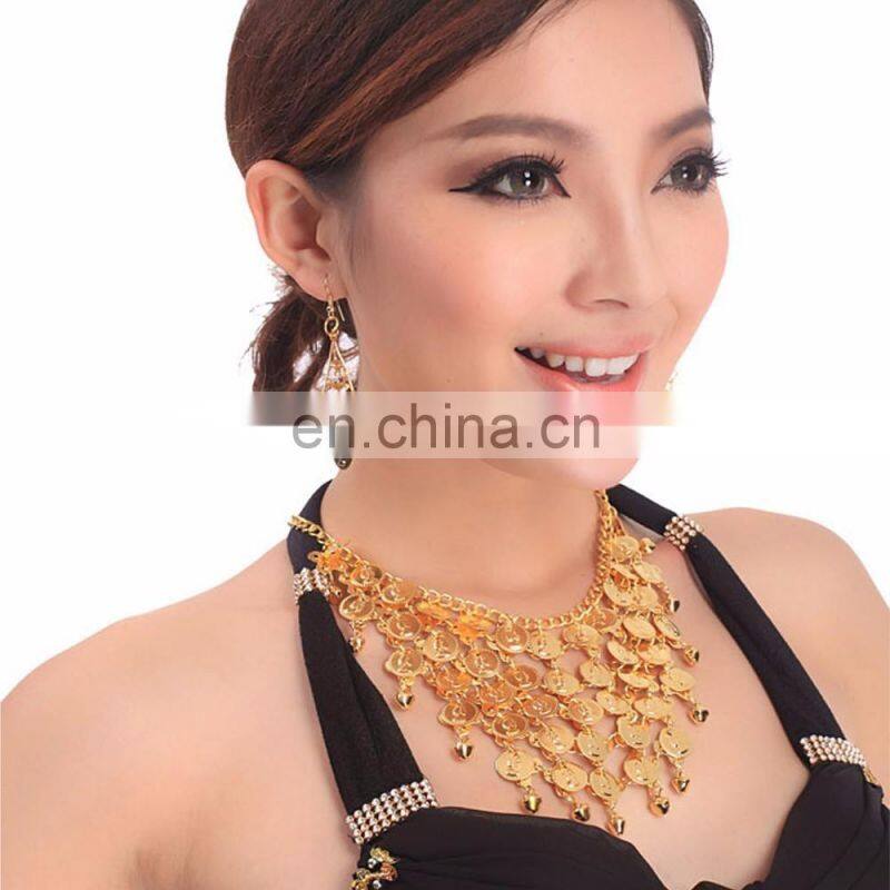 BestDance belly dance accessories gold/silver coin necklace accessories for women OEM
