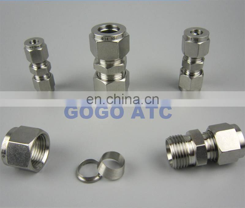 Quick coupler O.D 3 mm hard tube intermediate adapter joint SUS304 stainless steel thread pipe gas connector