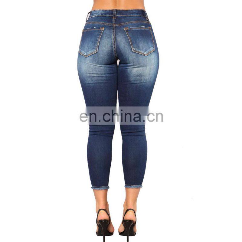DiZNEW 2019 USA OEM Brand Customized High Waist jeans levanta cola