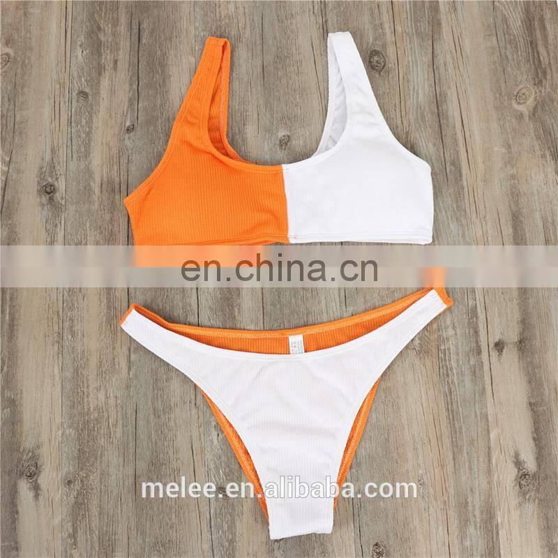 high waist sexy bikini Sexy printing lattice tie Chest pad Thong Beach spa bikinis swimwear women swimsuit biquini swimwear