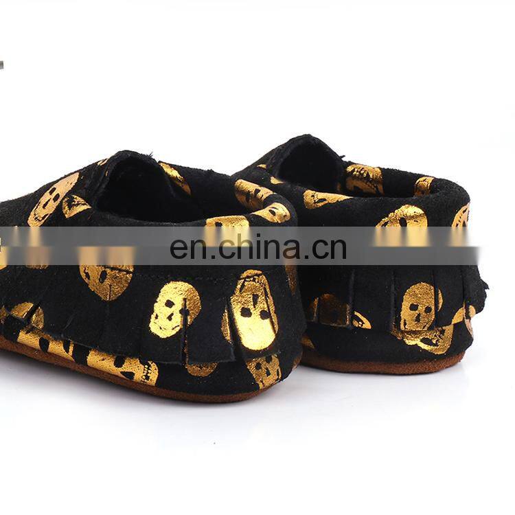 4 size toddler fashion shoes baby footwear skull printed leather shoes