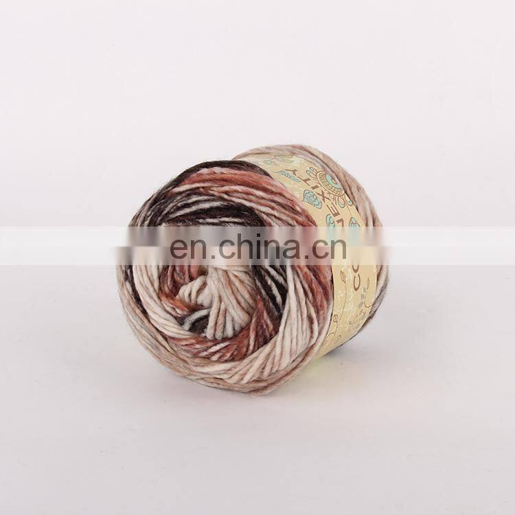 Special dyed multicolor yarn , rainbow hand knitting yarn