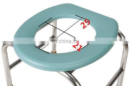 Simple and lightweight stainless steel toilet chair ultra high load-bearing disabled toilet Commode Chair