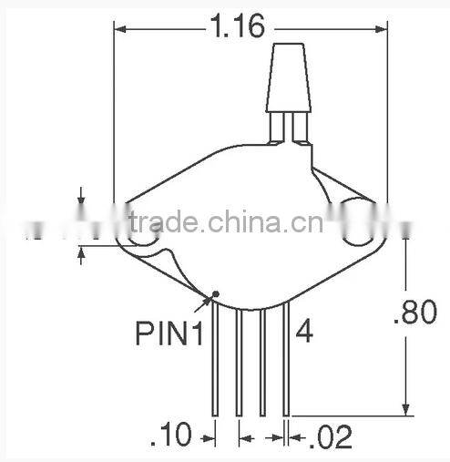 XPC Vented Gauge Pressure Sensors, Transducers XPC01GTC SENSOR VACUUM GAUGE 1PSI 4-SIP Module