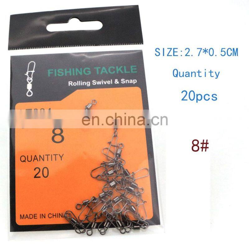 500PCS Stainless Steel Fishing Connector Pin Bearing Rolling Swivel Snap  fishing split ring other fishing products