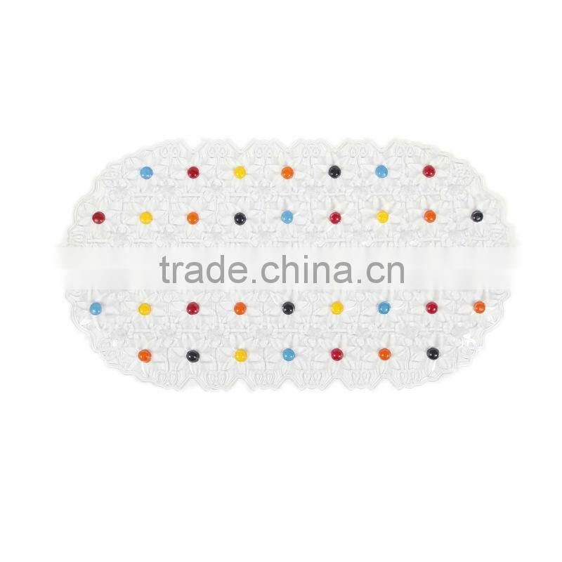 Oval shaped flower shaped pvc door mat