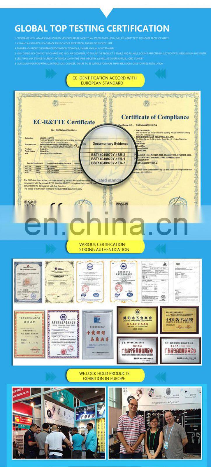 WE.LOCK new design smart security ttlock wifi control fingerprint door handle lock