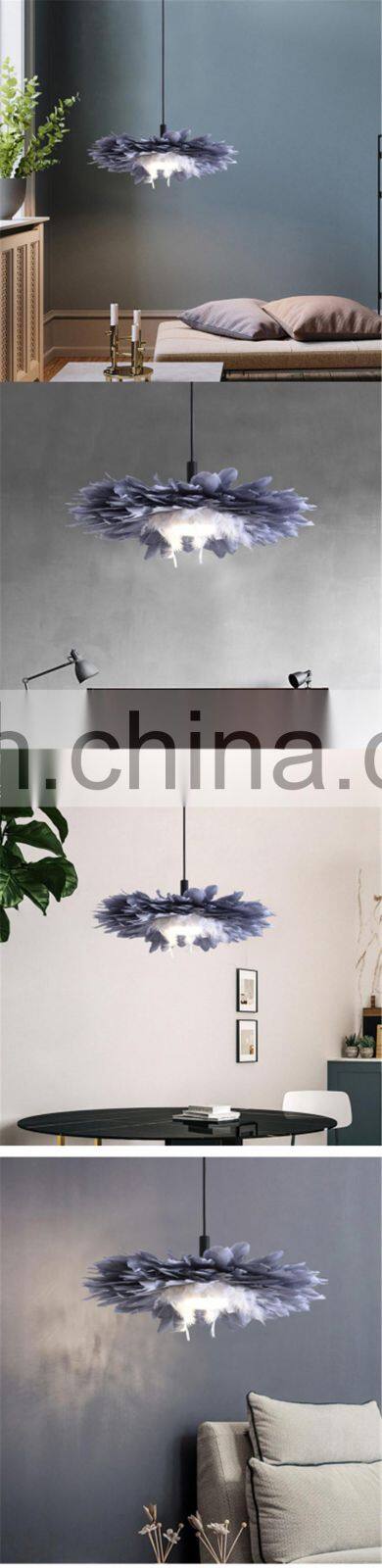 Feather Lamp Shade Romantic Dream Chandelier LED Lamp Bedroom Living Room