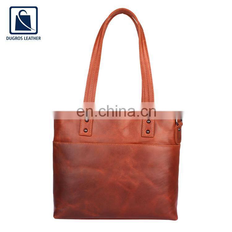 Modern Design Luxury Pattern Stylish Look Wholesale Cotton Sheeting Lining Women Genuine Leather Satchel Bag Manufacturer