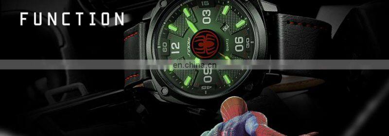SINOBI Spider Man Watch S9741G Luminous Dial Male Wrist Watch Luxury Calendar Window Masculine Watch Jam Tangan Pria