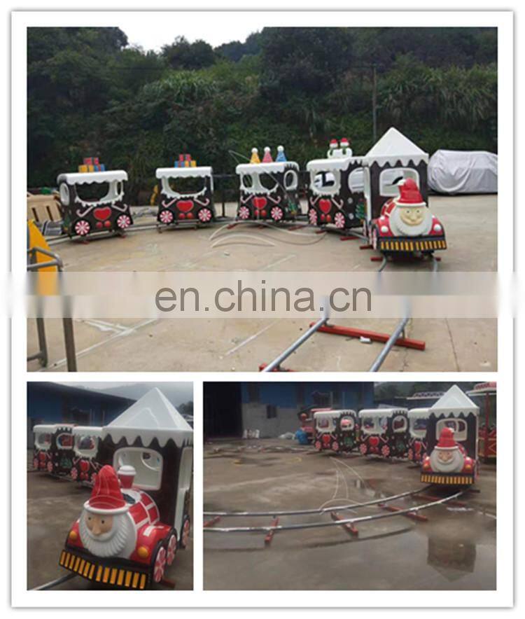 Outdoor electric ride on train with tracks christmas village train on sale