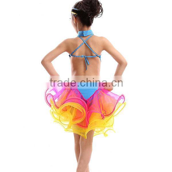 Good Luxury kids professional american competition latin dance costume latin dance cha cha cha dress