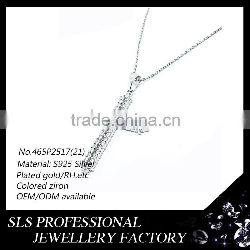 White stone imitation jewellery Cross stitch pendant 925 silver jewelry for male and female symbol pendant