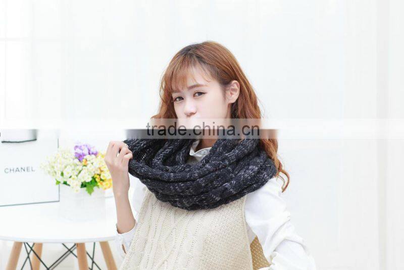 New Style Winter Men Women Fashion Colorful Infinity Acrylic Knit Hood Scarf