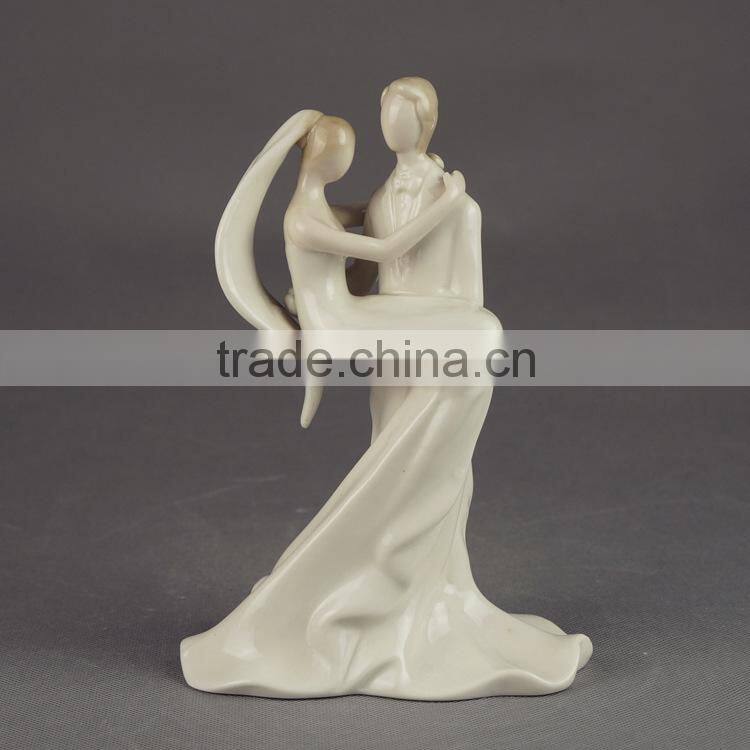 High Quality Event Supplies Bride and Groom Ceramic Figurine Cake Topper for wedding Party Table decoration-BY-TOP4