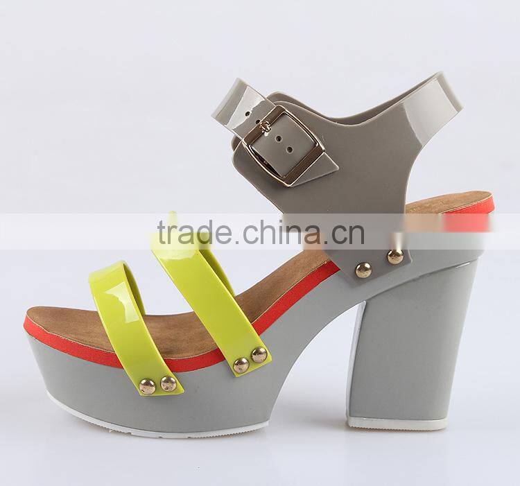 2015 transparent high heels jelly shoes brazil melissa fashion pvc lady shoes sweet party woman sandals