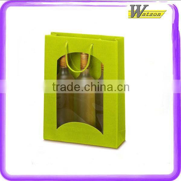 hot selling christmas festival red or white wine corrugated paper packing bag