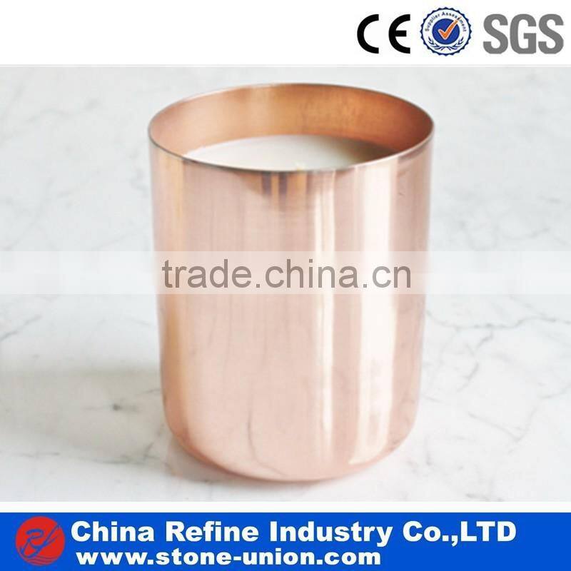 Stainless Steel Copper candle cup and vase with soy candle wax jar