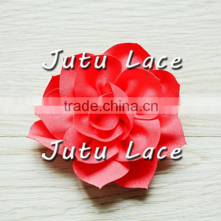 3.5inch Lotus Artificial Flower in purple for clothes flower/ Hair Clip/Pin Brooch/- 20colors for choose-Satin Lotus Flowers