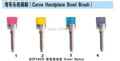 Prophy brush / cup with holder, dental handpiece bowl brush, flat brush for polishing