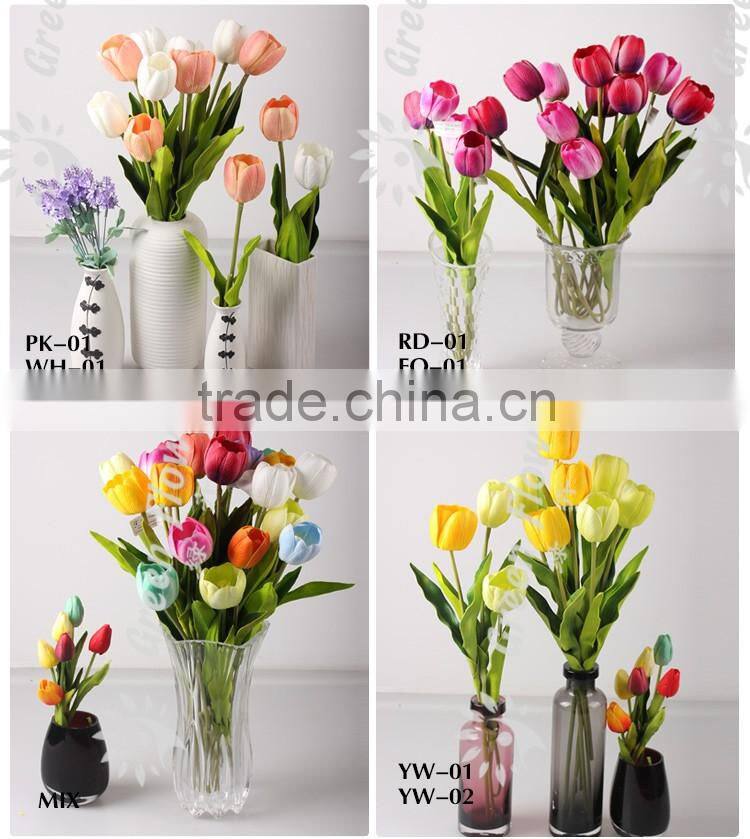 2016 Wholesale Multicolor 32CM Artificial Flowers Bouquet Wedding Bridal Real Touch Christmas Decorative Flower Tulip