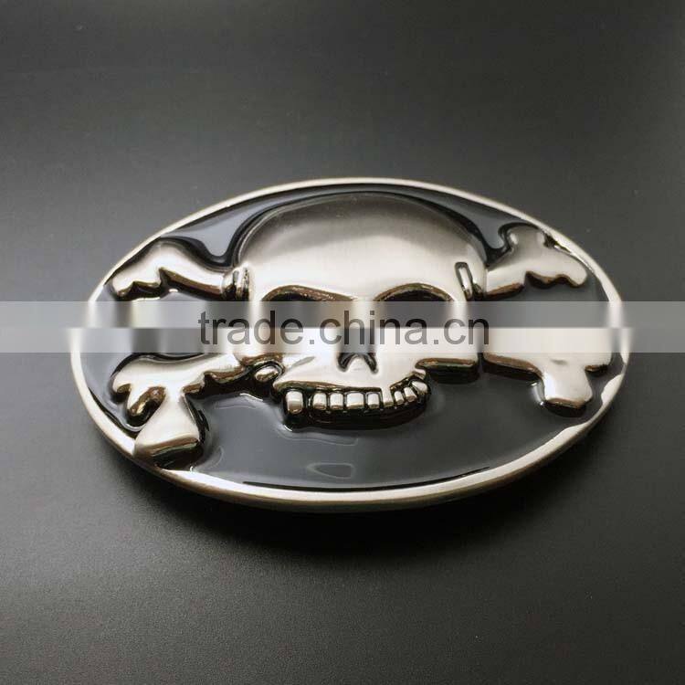 Nickel plated metal name plate belt buckles