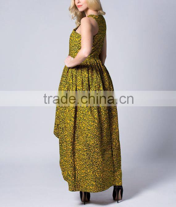 front short long back yellow batik african dashiki designs cotton long umbrella dress