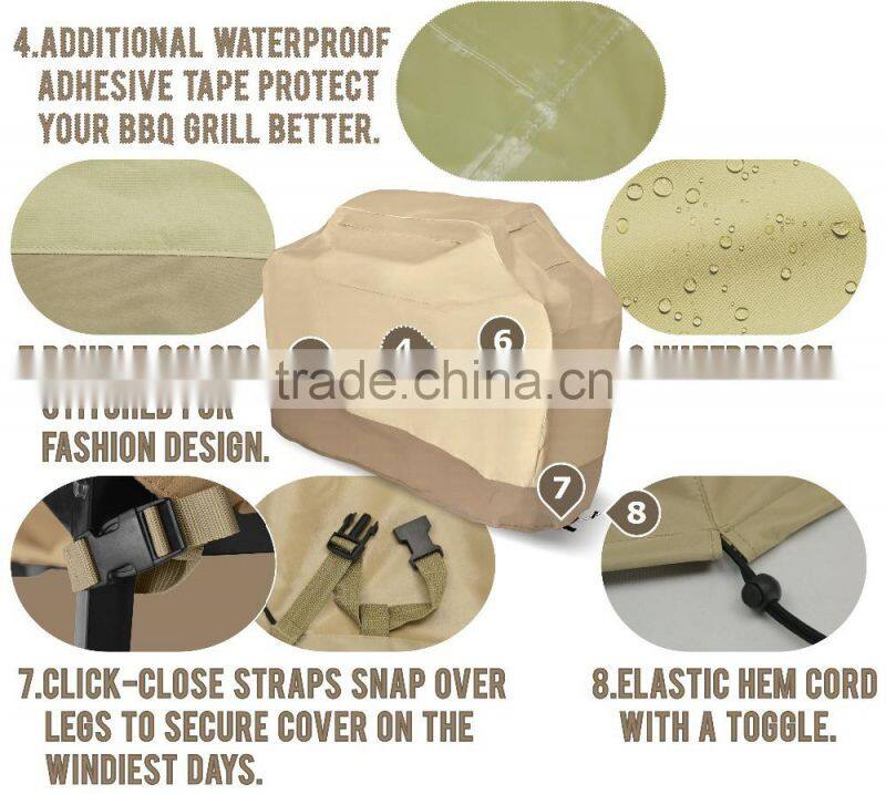 Waterproof fabric XS, S, M, L, XL, XXL bbq grill flat cover rain cover