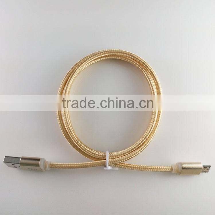 2015 new products china wholesale colorful micro braided usb cable for android mobile phone parts