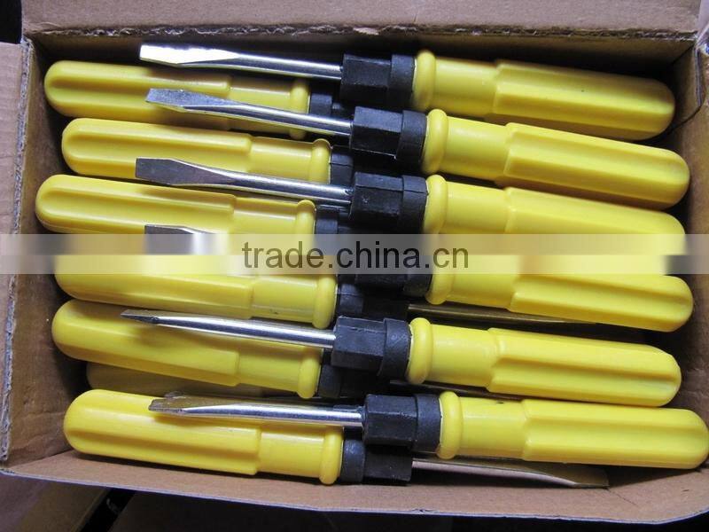 High Quality CRV Screwdriver Plastic handle Screwdriver with slotted,phillips head