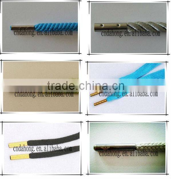 Metal tip cord debossed with custom logo